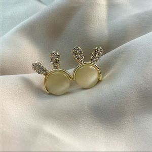Diamond and Opal Bunny Ear Studs (Brand New!)🐰✨